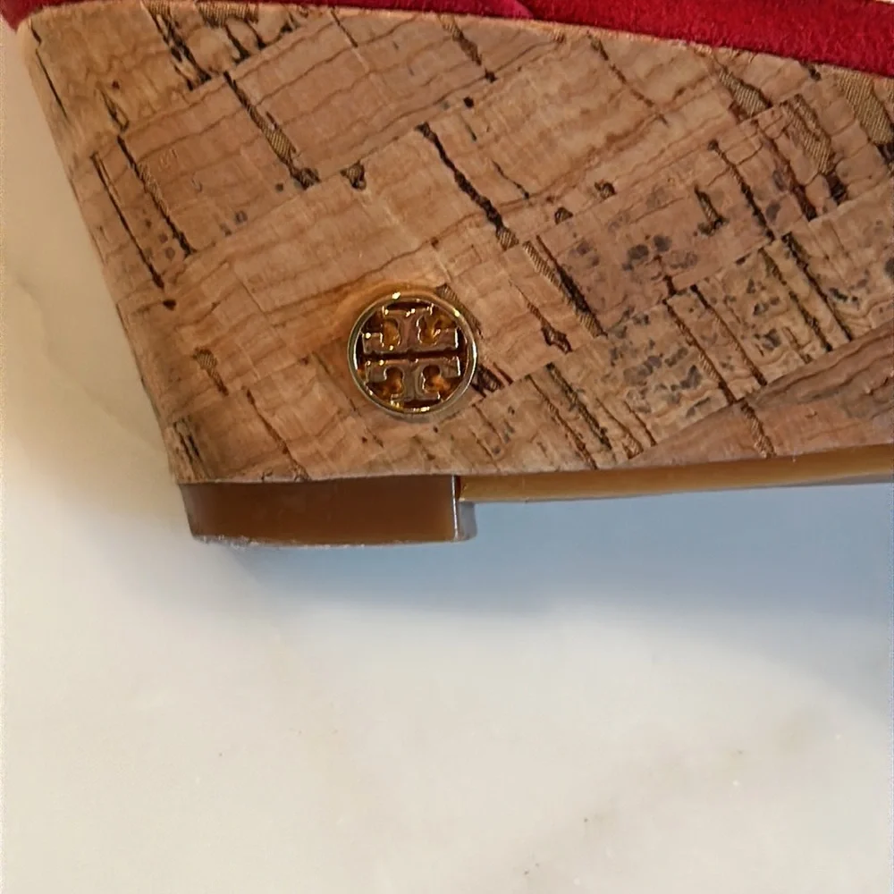 Tory Burch Red Suede Wedges - Picture 8 of 9